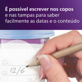 Philips Avent Copos de Armazenamento de Leite Materno com Tampa + Adaptadores 6m+ 4