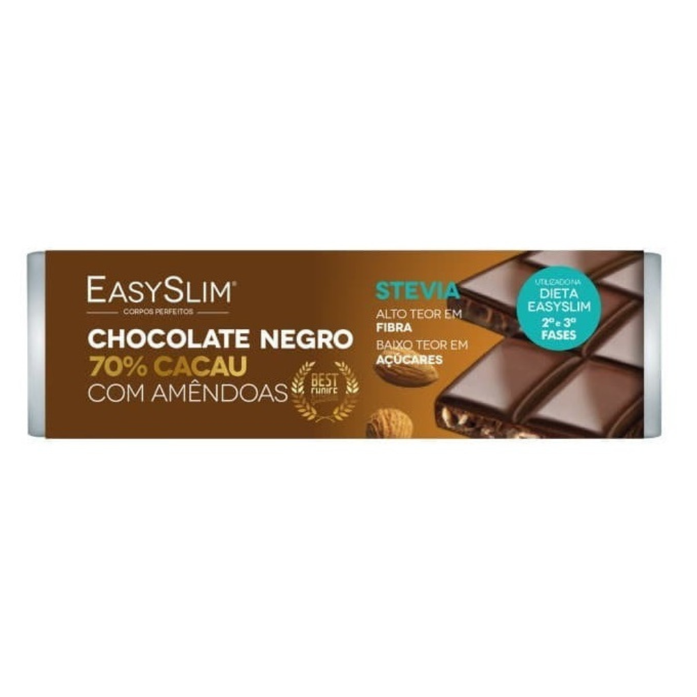 EasySlim Chocolate Negro 70% Cacau Amêndoas - 30g