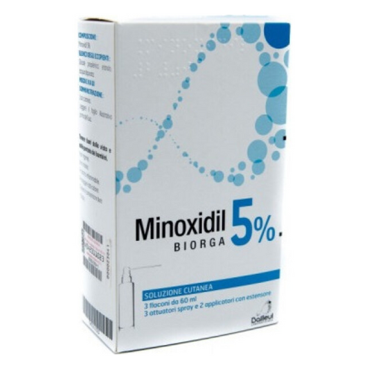 Minoxidil Biorga com Aplicador 50mg/mL - 3 x 60ml