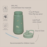 Noüka Garrafa de Plástico com Tampa Flip-Top e Palhinha Safari - 400 ml