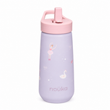 Noüka Garrafa de Plástico com Tampa Flip-Top e Palhinha Bailarina - 400 ml