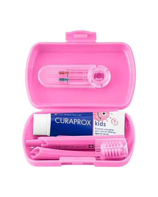 Curaprox Kids Kit de Viagem Rosa