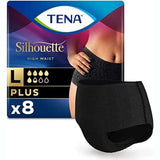 Tena Silhouette Plus Cintura Alta Negro (Talla L) - 8 unidades