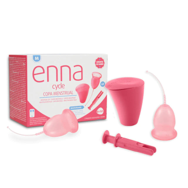 Enna Cycle 2 Menstrual Cups with Sterilizing Box + Applicator 