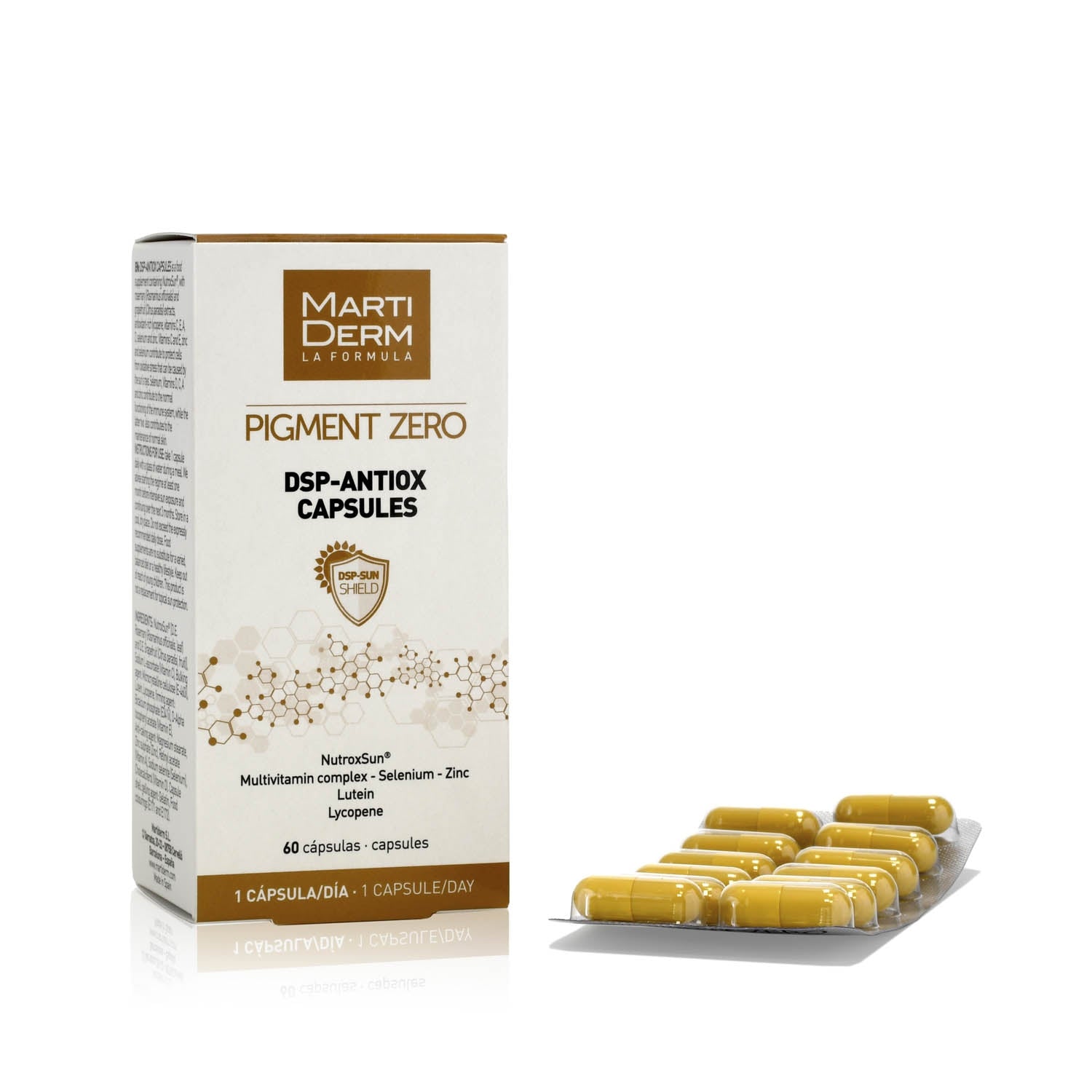 martiderm pigment zero dsp antiox capsulas