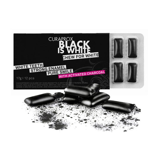 Chicles Curaprox Black is White - 12 unidades 