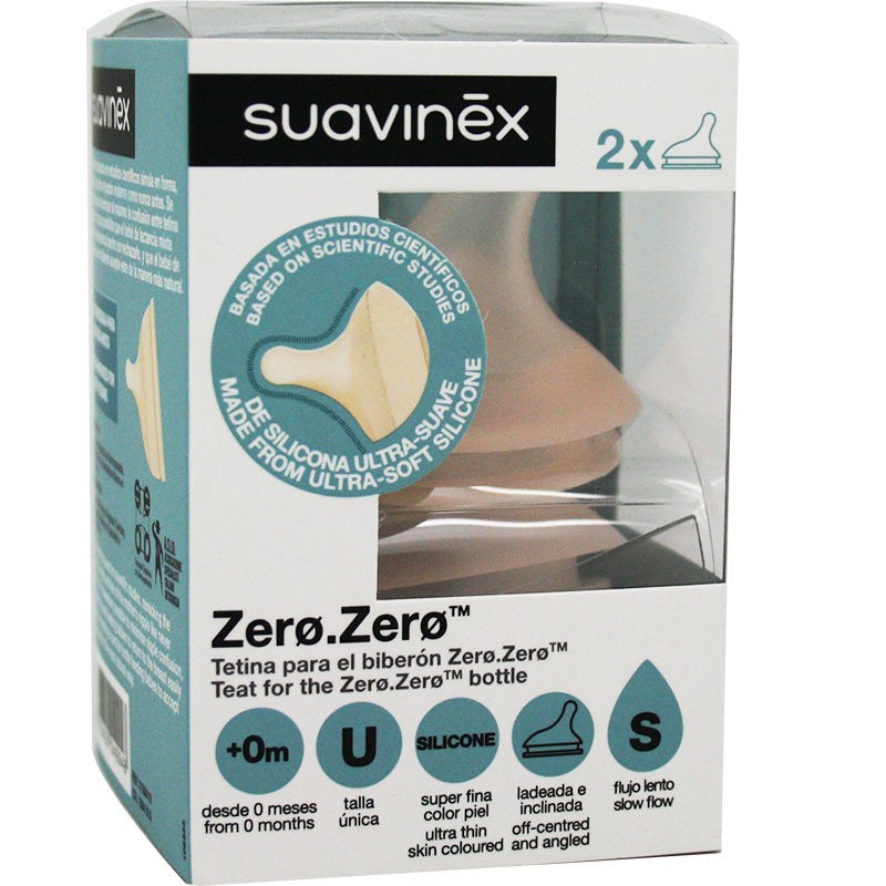 Suavinex Tetina Zero-Zero Flujo Lento - 2 unidades